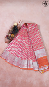 Orange and Purple Kanchipuram Silk Saree